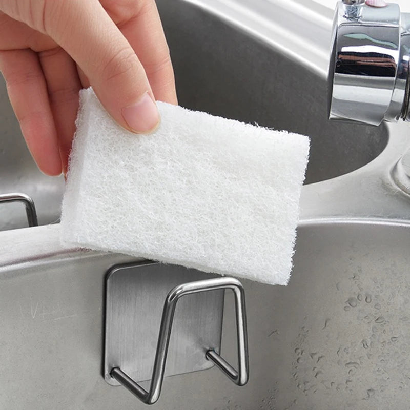 Stainless Steel Sink Sponge Rack For Sponge Steel Wire Ball Draining Paste The Inner Wall Of The Sink Kitchen Supplies