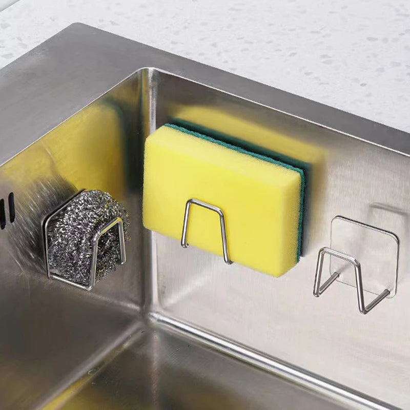 Stainless Steel Sink Sponge Rack For Sponge Steel Wire Ball Draining Paste The Inner Wall Of The Sink Kitchen Supplies