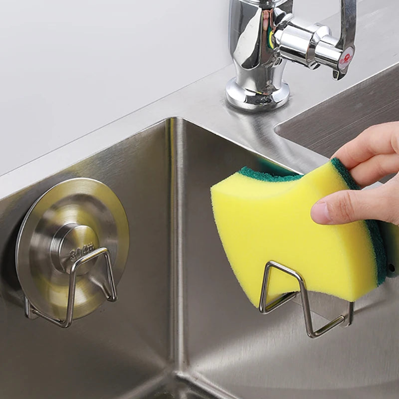 Stainless Steel Sink Sponge Rack For Sponge Steel Wire Ball Draining Paste The Inner Wall Of The Sink Kitchen Supplies