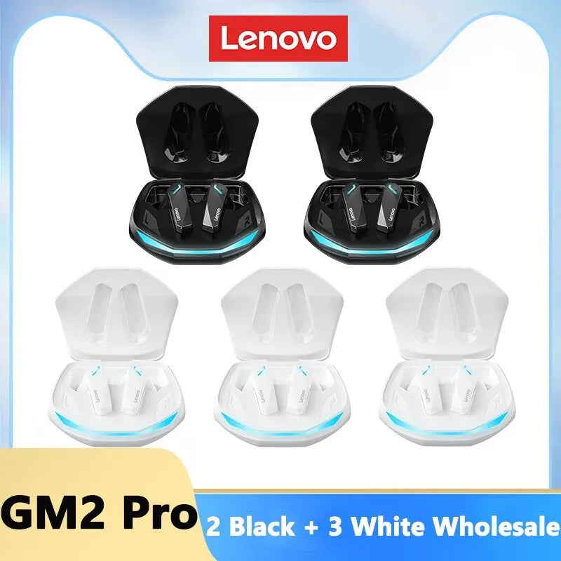 Lenovo-GM2 Pro Sem Fio In-Ear Bluetooth 5.3 Fones De Ouvido, Auriculares Esportivos, Jogos, Baixa Latência, Modo Duplo, Auscultadores De Música, Novo