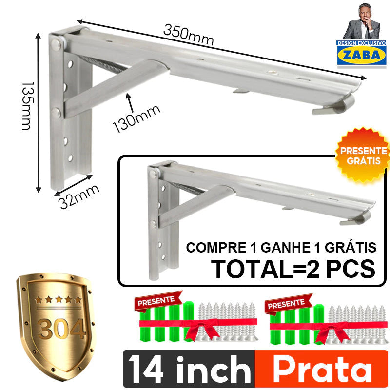 [2 Pcs]Suporte  Retrátil  De Mesa Dobrável Dobrável Reforçada Tampo Mesa - Preto E Branco E Prata