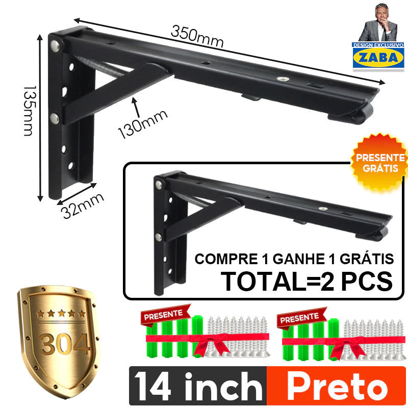 [2 Pcs]Suporte  Retrátil  De Mesa Dobrável Dobrável Reforçada Tampo Mesa - Preto E Branco E Prata