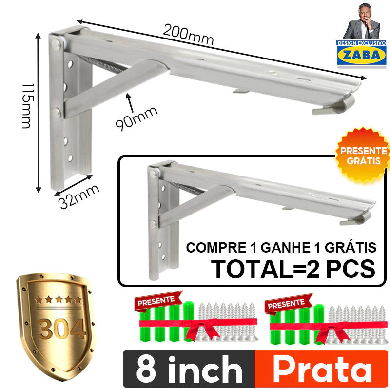 [2 Pcs]Suporte  Retrátil  De Mesa Dobrável Dobrável Reforçada Tampo Mesa - Preto E Branco E Prata