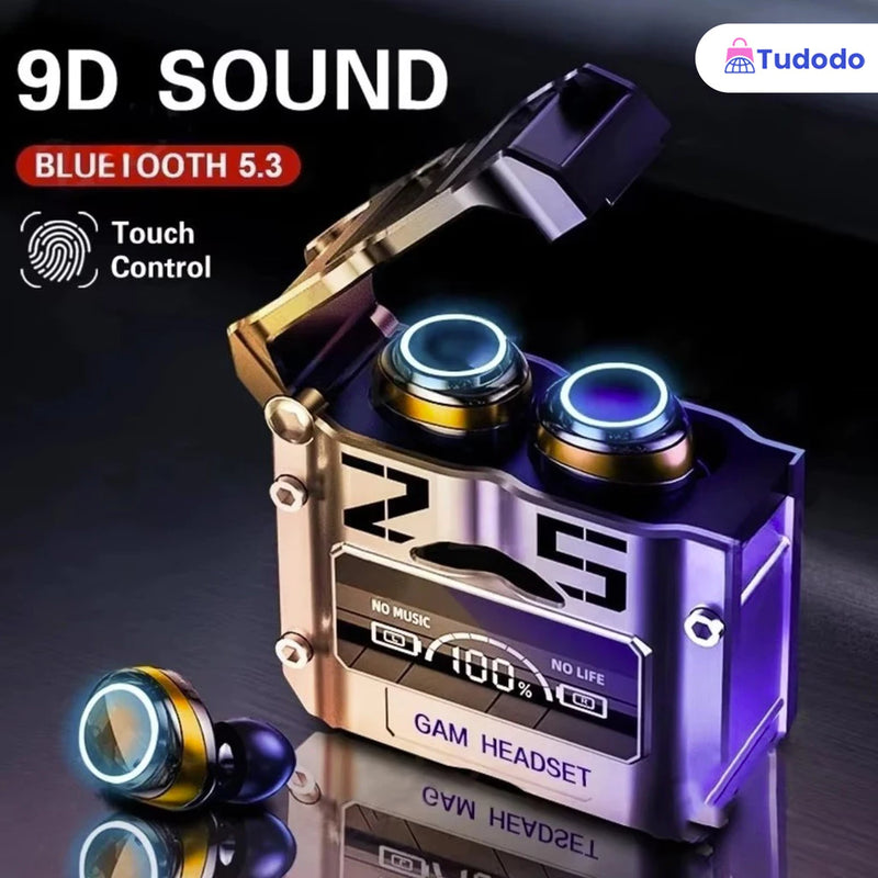 LED Microphoe Novo TWS M25 Fone De Ouvido Sem Fio Bluetooth 5.3 À Prova D'água 9D Stereo Sports Earbuds